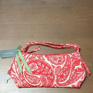 Vera Bradley Roxbury Crescent Shpulder Bag - Red and Cream Paisley